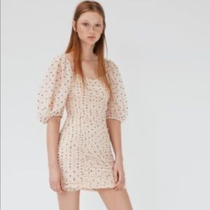 Zara polka dot draped tulle dress